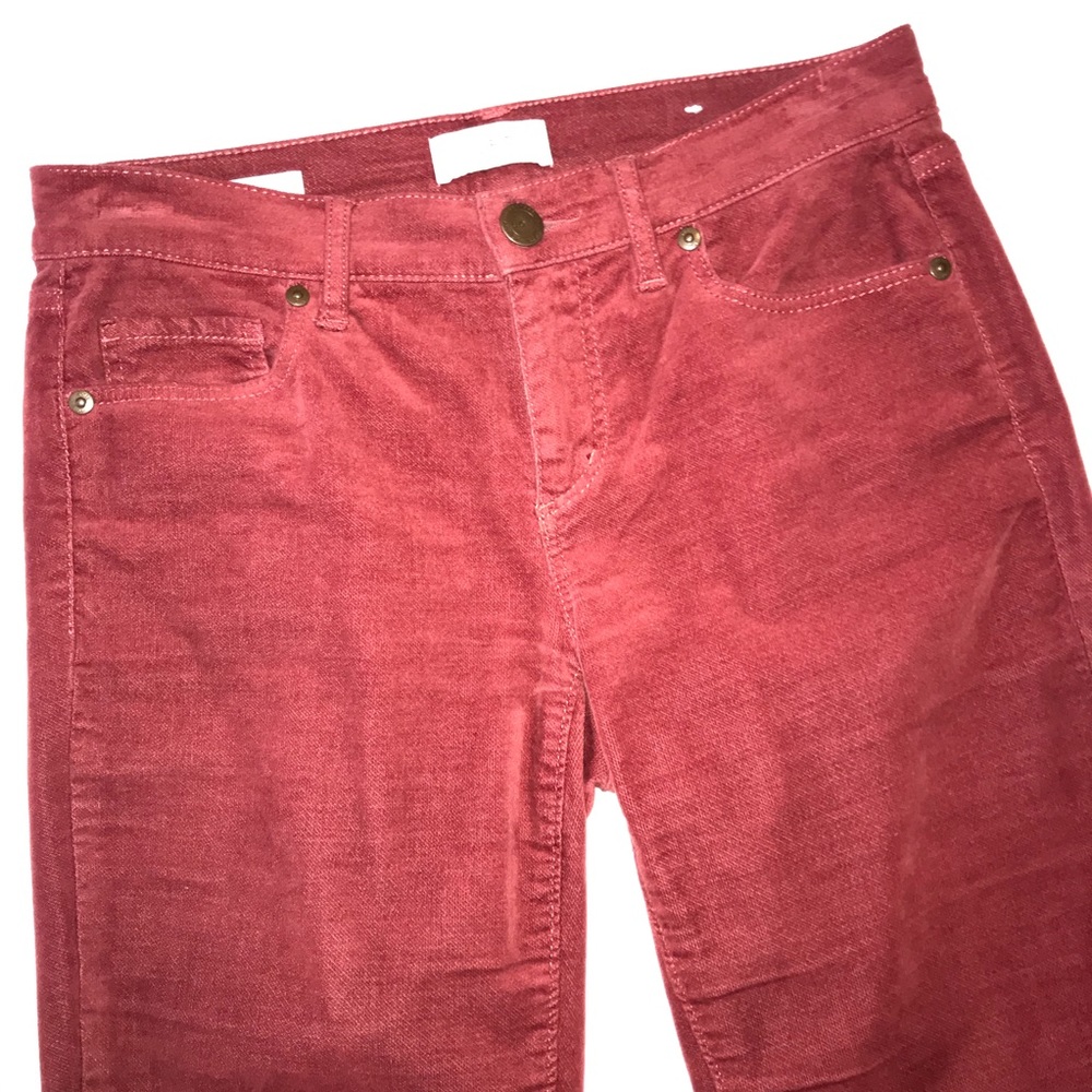 Loft Outlet Red Sateen Modern Skinny Pant